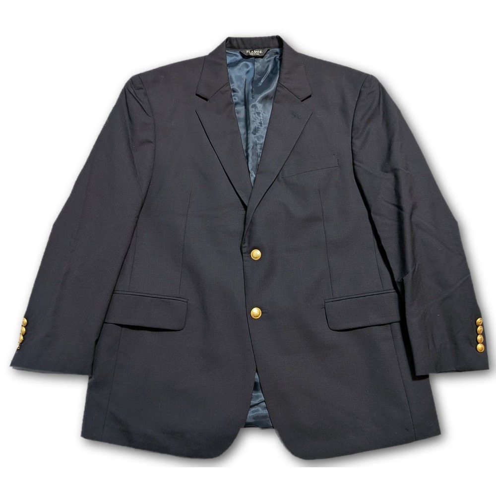 Jos A Bank Mens Blazer Navy Blue 44S Gold Buttons Wool Classic Suit Separates